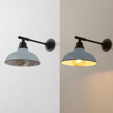Wallace 12.25" Farmhouse Industrial Indoor/Outdoor Iron LED Victorian Arm Outdoor Sconce